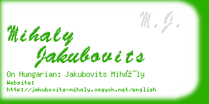 mihaly jakubovits business card